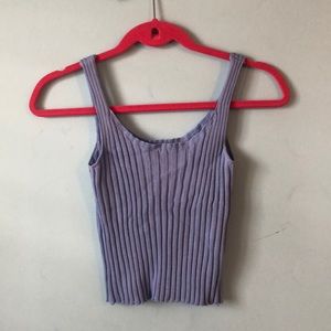 Ribbed blue tank top